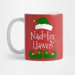 Nadolig Llawen Welsh Cymru Merry Christmas Wales Elf Mug